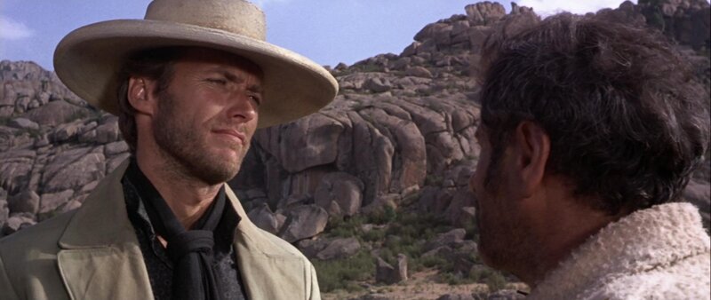 Cowboy in desert confrontation
