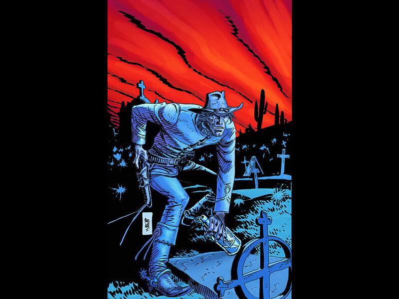 Cowboy in Graveyard