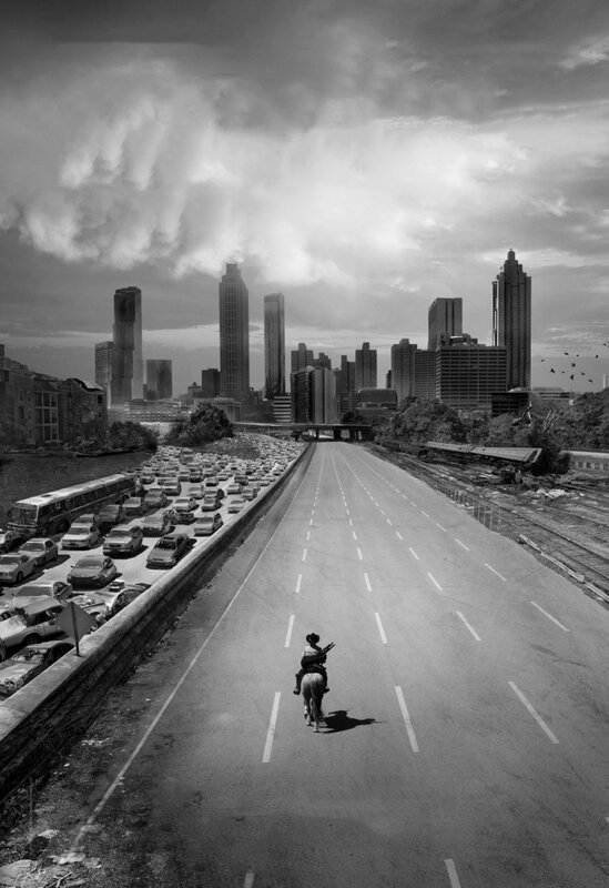 Cowboy on a highway