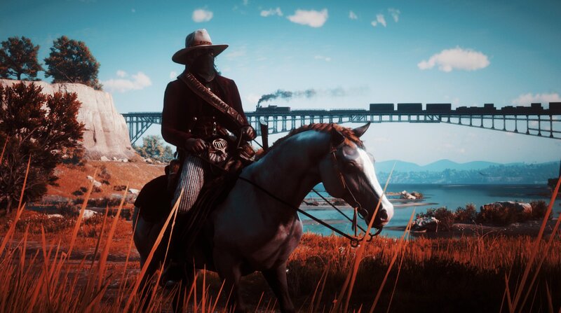 Cowboy on a Horse — Blue
