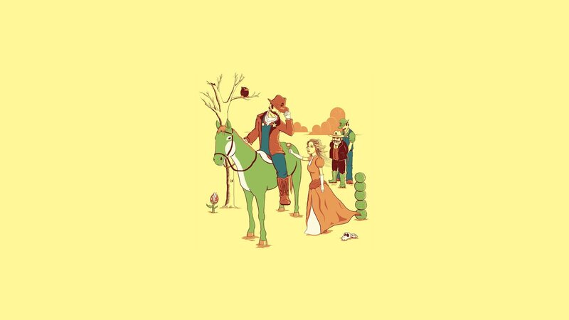 Cowboy on a Horse — Yellow, Calm