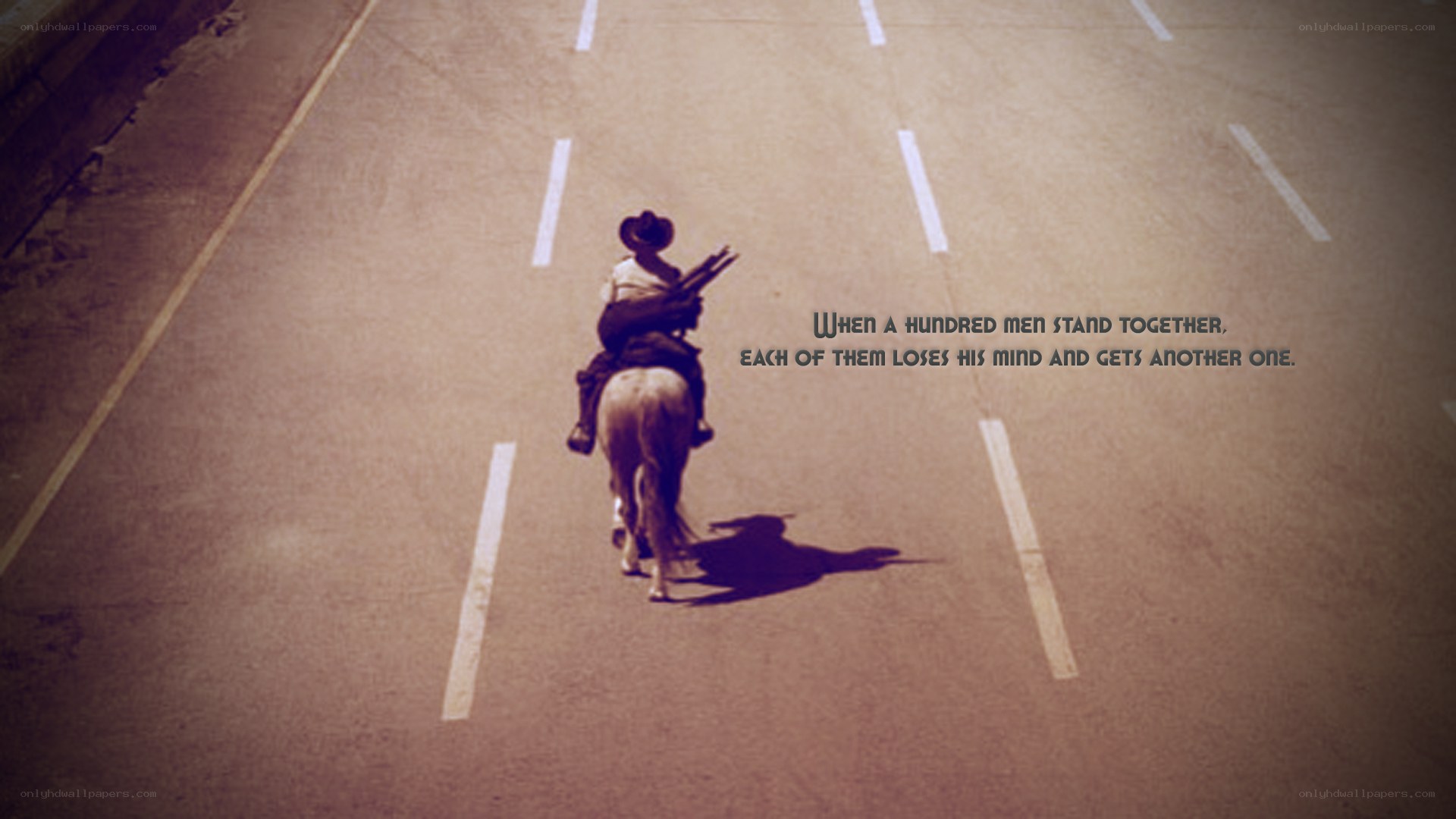 Cowboy on a road