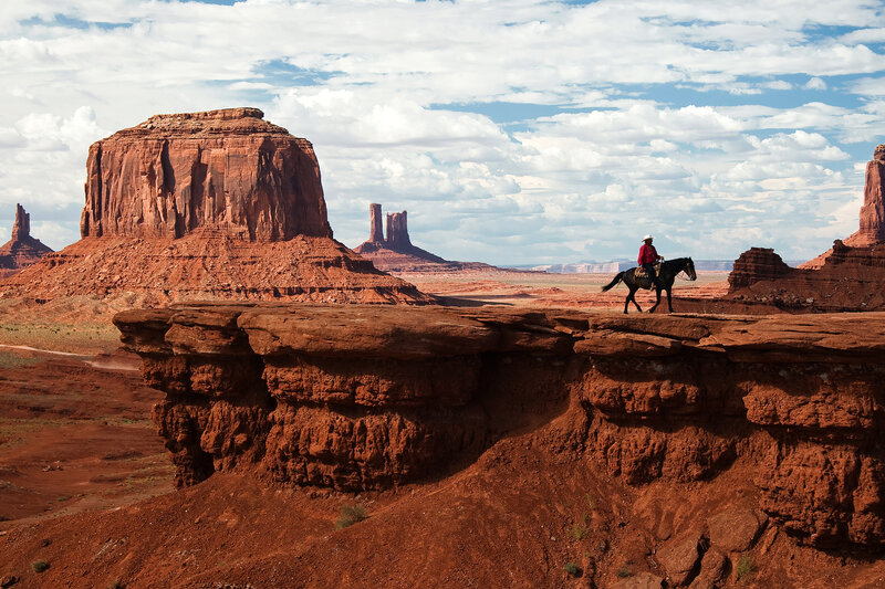 Cowboy on Horse — Red