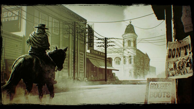 Cowboy on Horse — Sepia