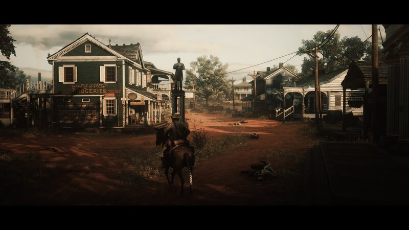 Cowboy on Horseback — Brown, Dramatic, Afternoon, 3d Render