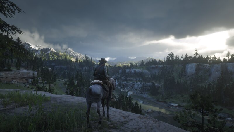 Cowboy on Horseback — Gray
