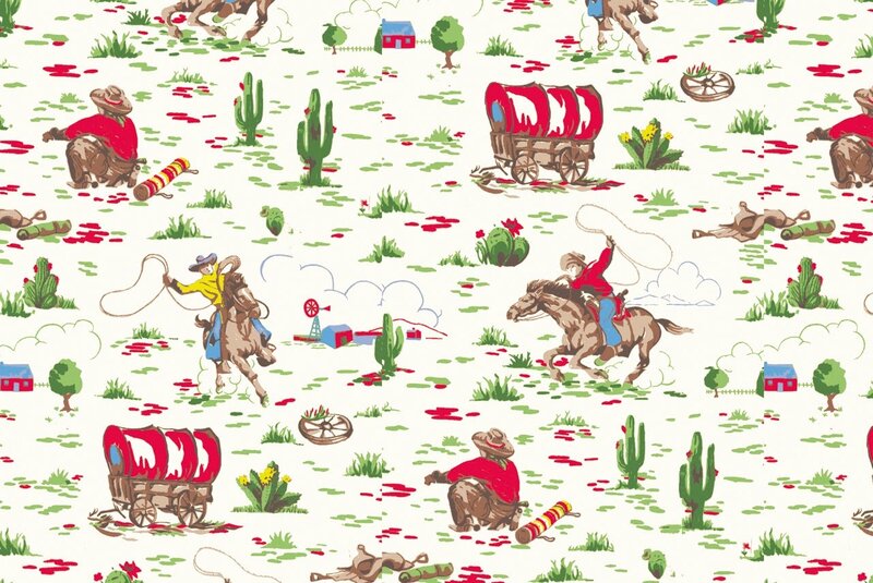 Cowboy on Horseback — Red, Playful