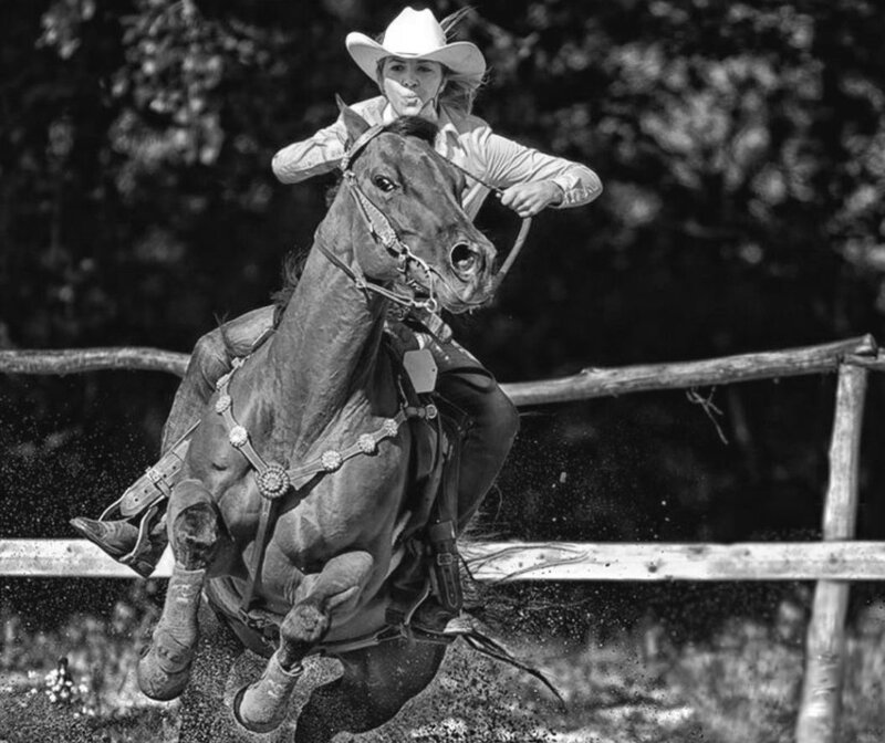 Cowboy Riding Horse — Black