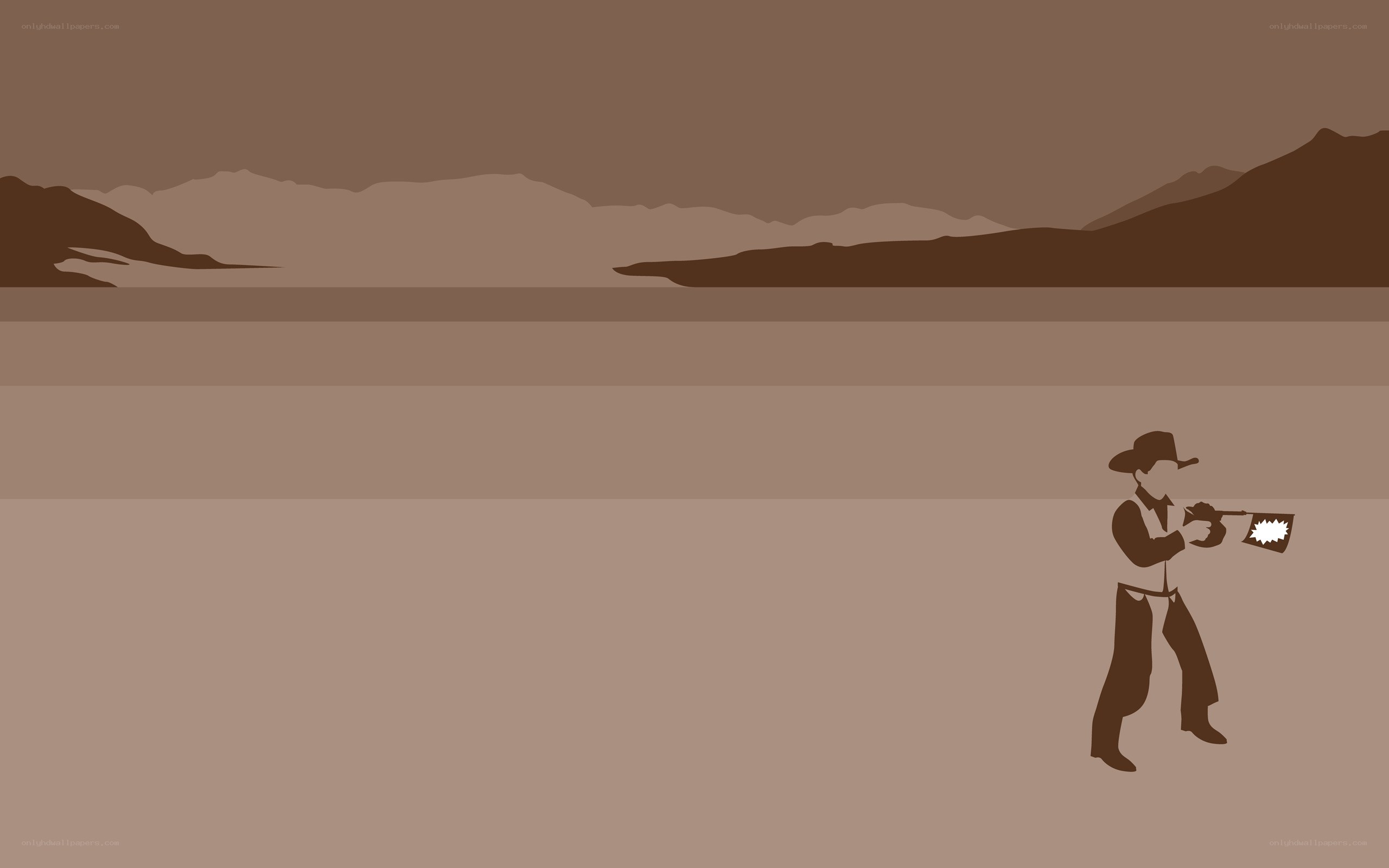 cowboy shooting in desert