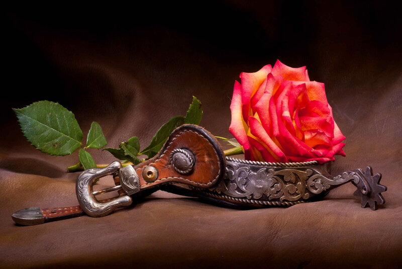 Cowboy Spur with Rose