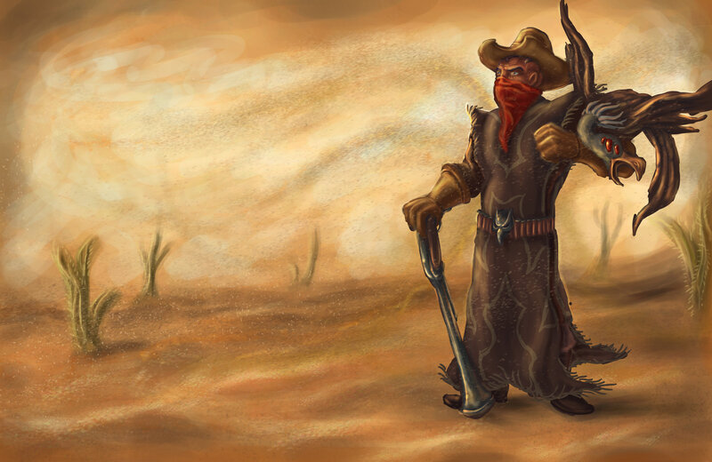 Cowboy with Bird Head