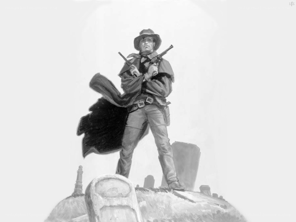 Cowboy with dual pistols