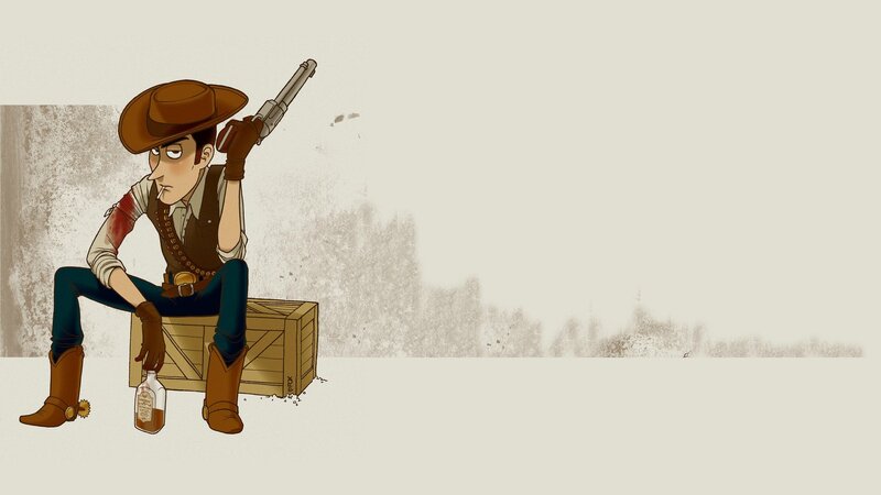 Cowboy with Gun — Brown