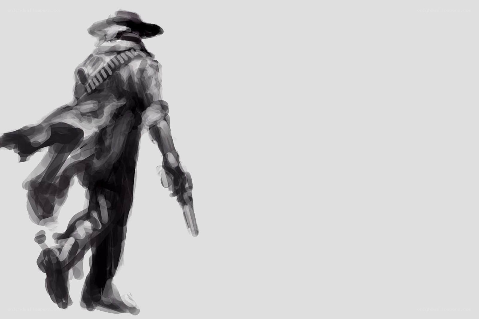 cowboy with gun sketch