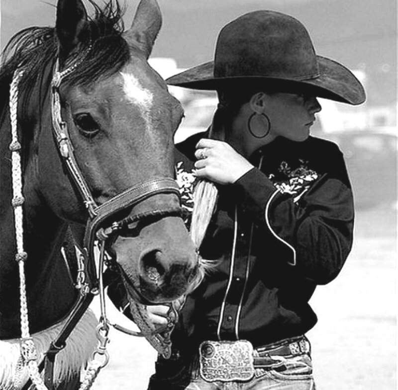 Cowboy with Horse — Black