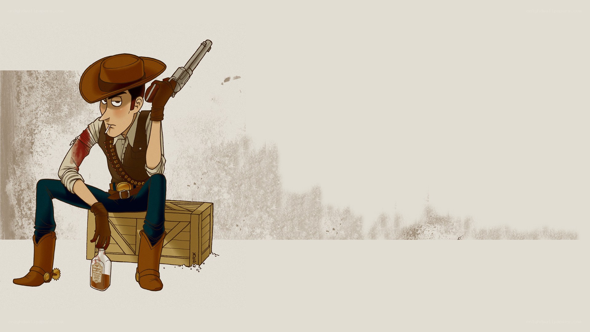 cowboy with revolver