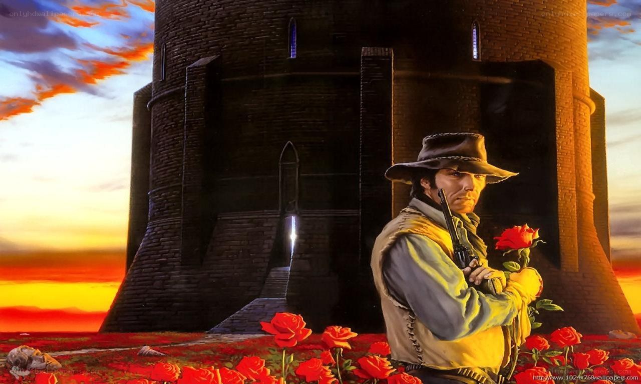 Cowboy with rose and gun