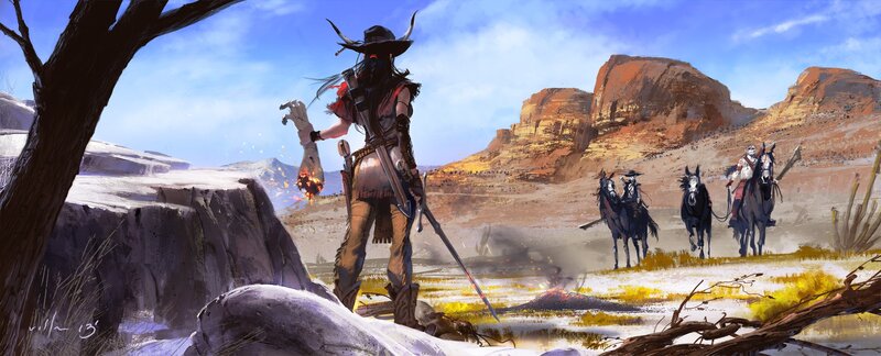 Cowboy with Skull