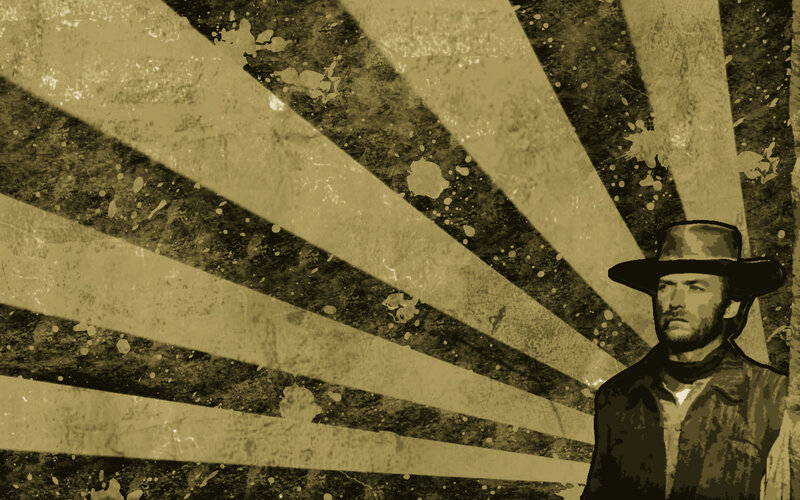 cowboy with sunburst background