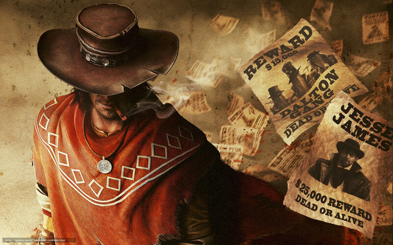 Cowboy with wanted posters