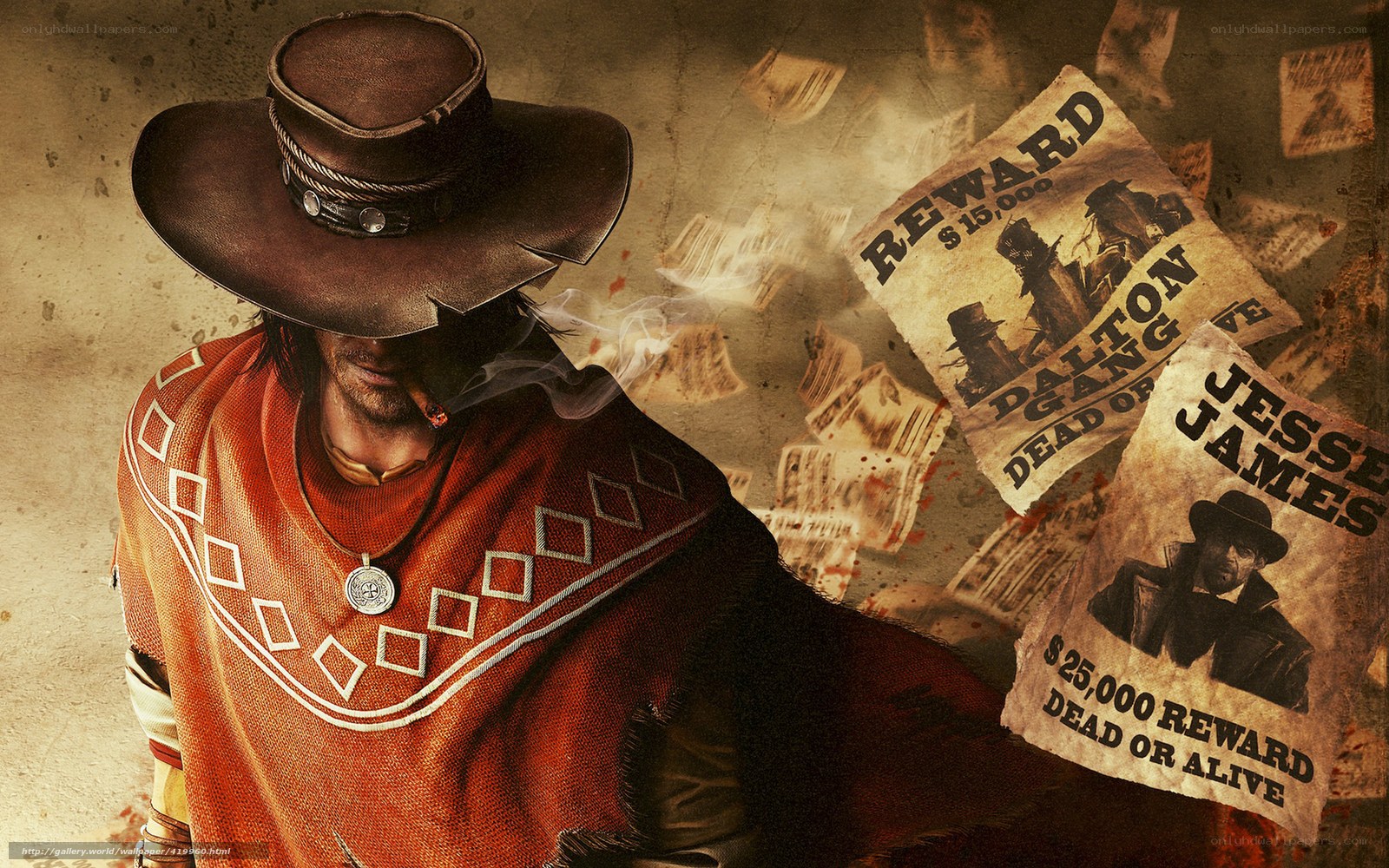 Cowboy with wanted posters