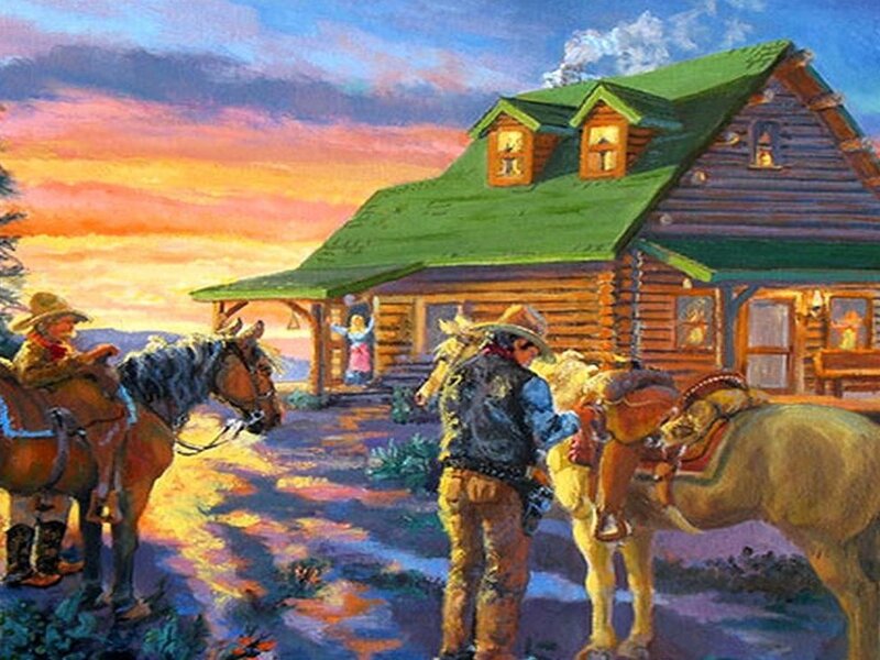 Cowboys at Log Cabin