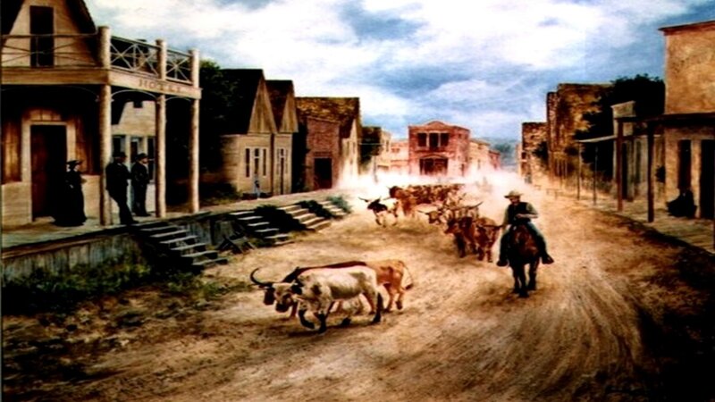 Cowboys Herding Cattle — Brown
