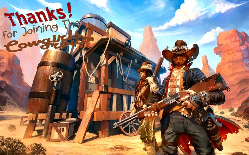 Cowboys in Desert — Blue