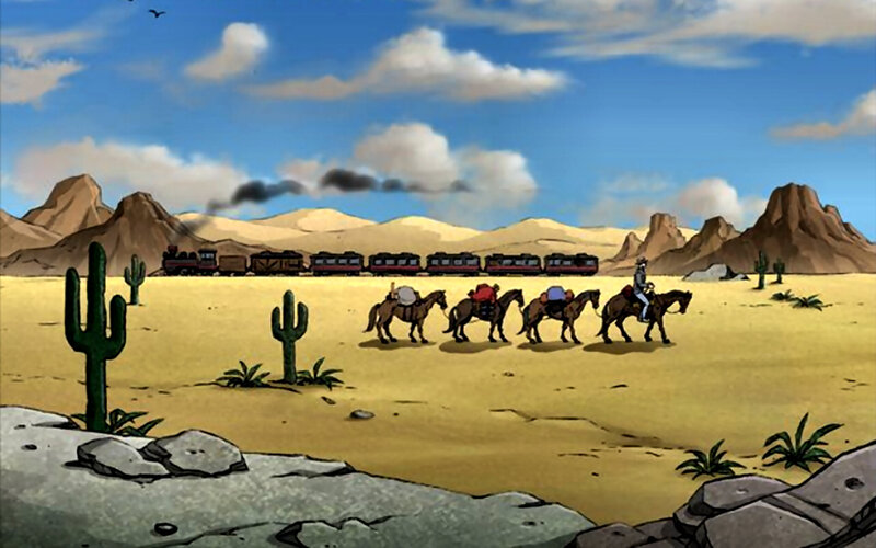 Cowboys on Horseback — Blue, Serene
