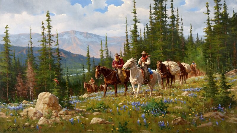 Cowboys on Horseback — Green