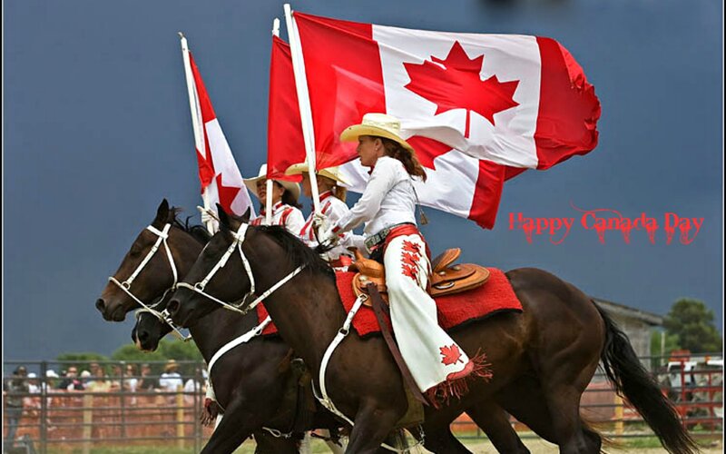 Cowboys on Horses — Red