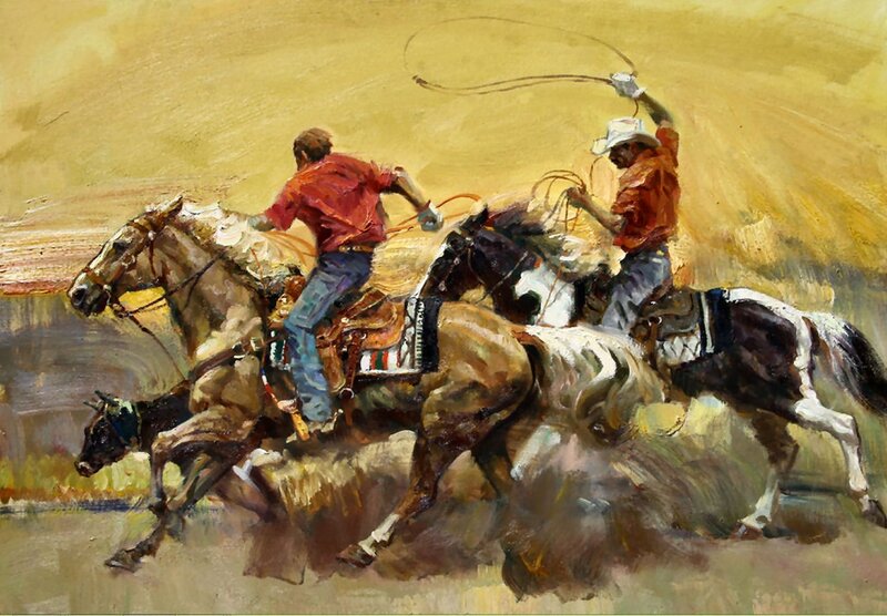 Cowboys on Horses — Yellow, Dynamic