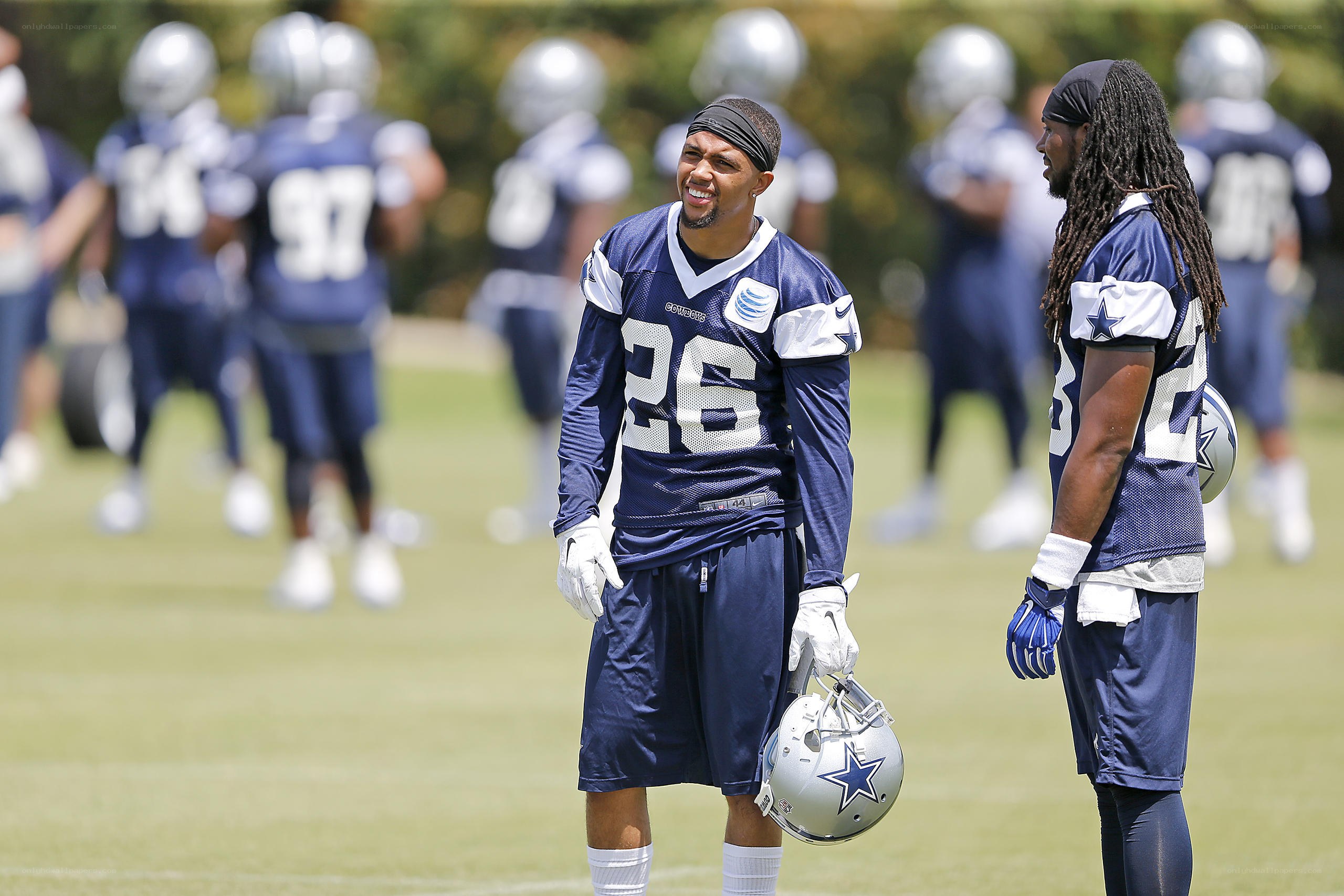 Cowboys players at practice
