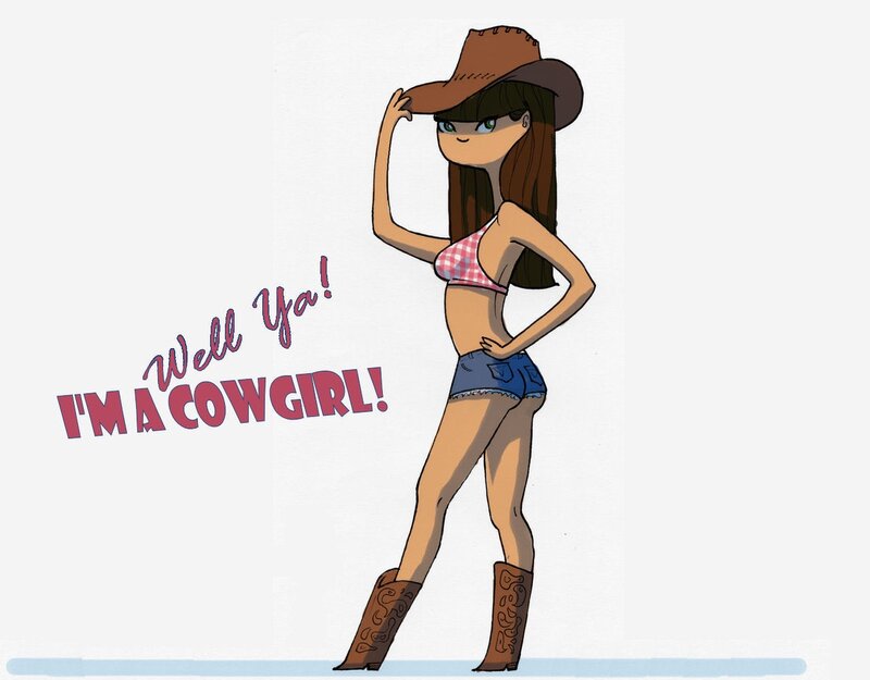 Cowgirl Cartoon Character