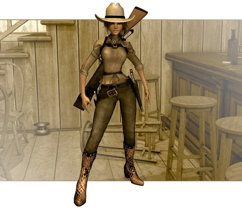 Cowgirl Character — Brown