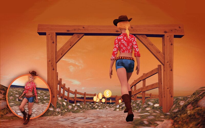 Cowgirl Character — Orange