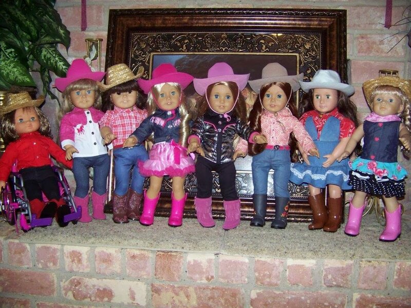 Cowgirl Dolls in a Row