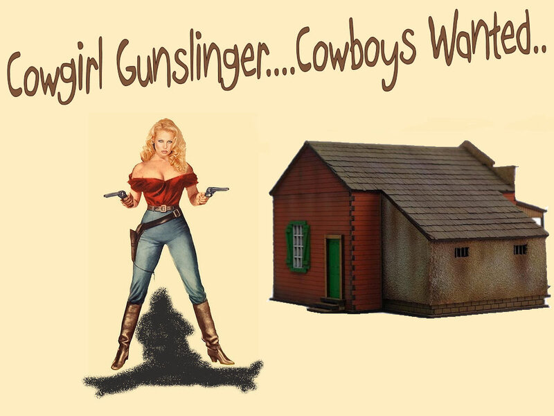 Cowgirl Holding Guns