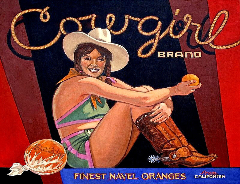 Cowgirl Holding Orange