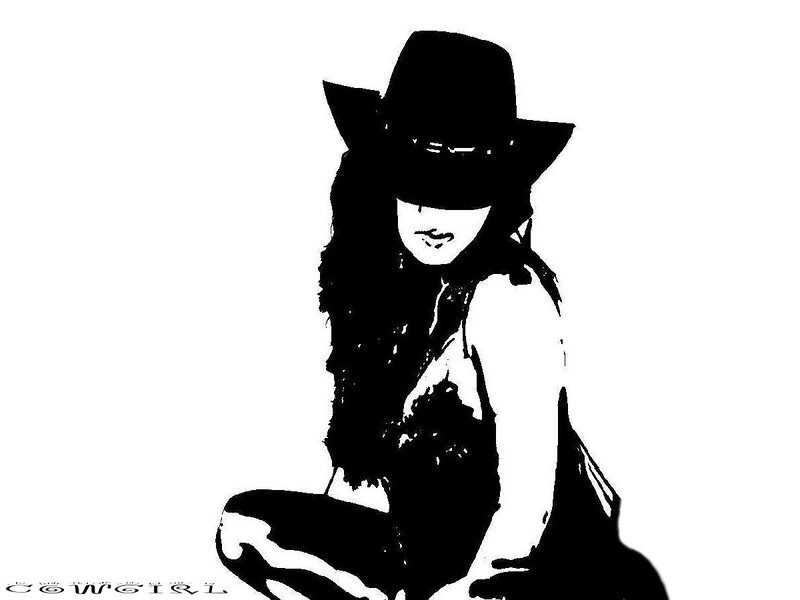 Cowgirl in Black Hat