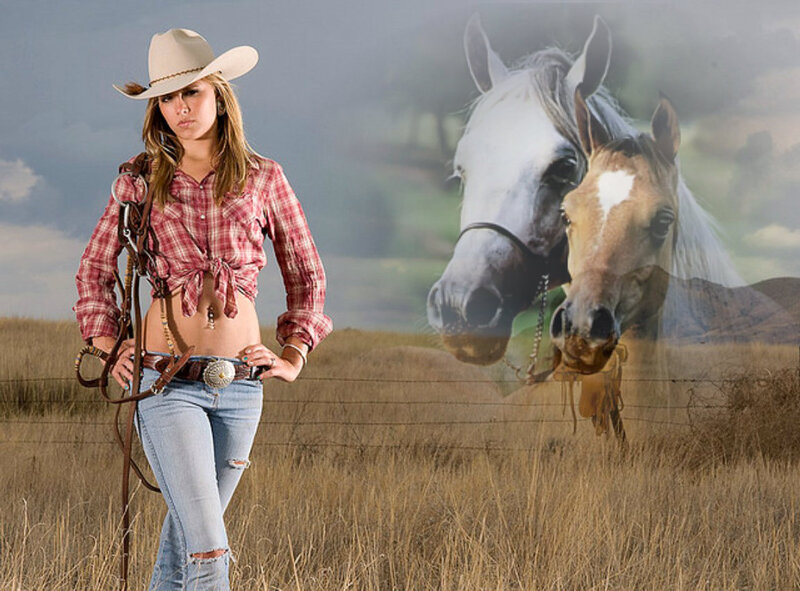 Cowgirl in Field