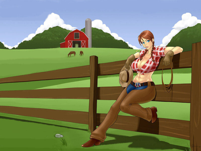 Cowgirl Leaning on Fence