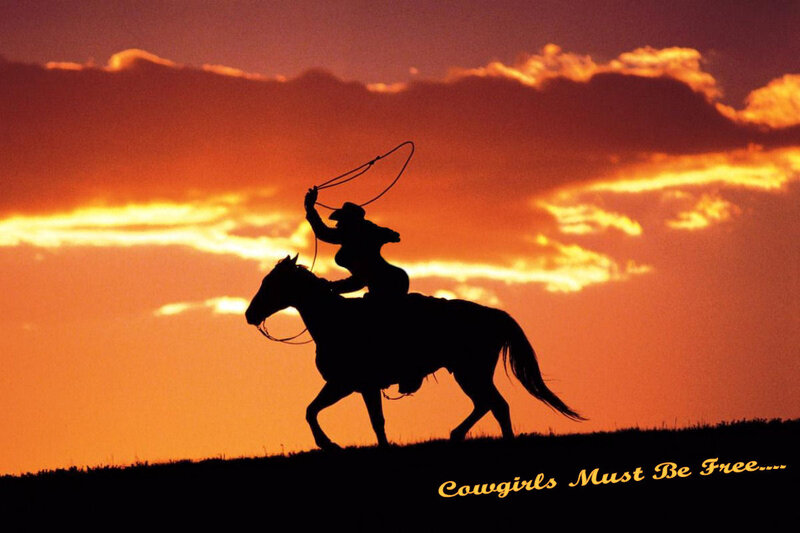 Cowgirl on Horseback — Orange
