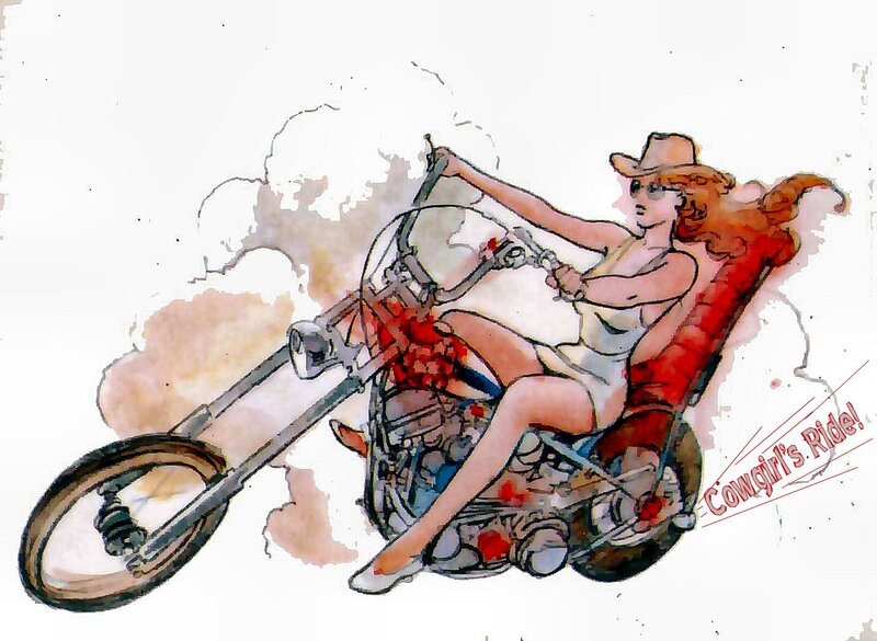 Cowgirl on Motorcycle