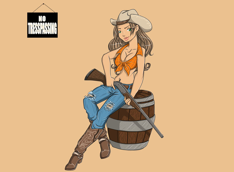 Cowgirl Sitting on Barrel