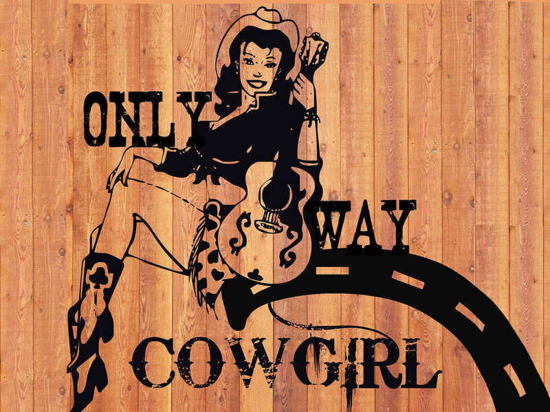Cowgirl with Guitar — Brown