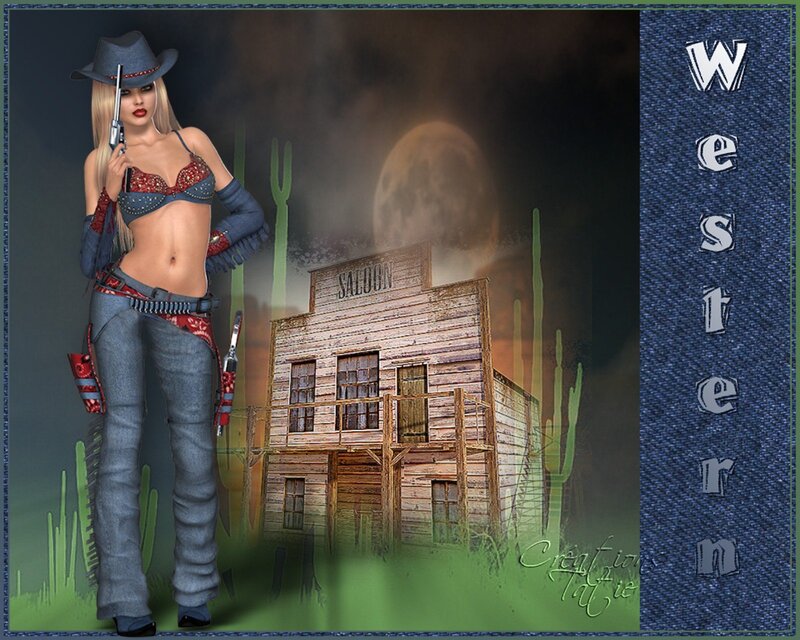 Cowgirl with Gun — Blue