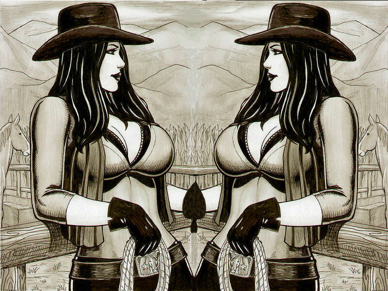 Cowgirl with Guns — Black