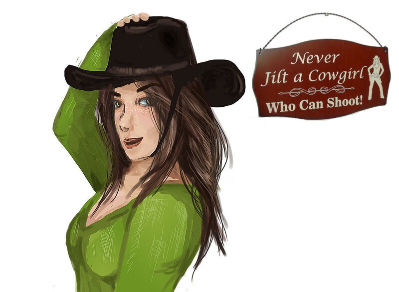Cowgirl with Hat