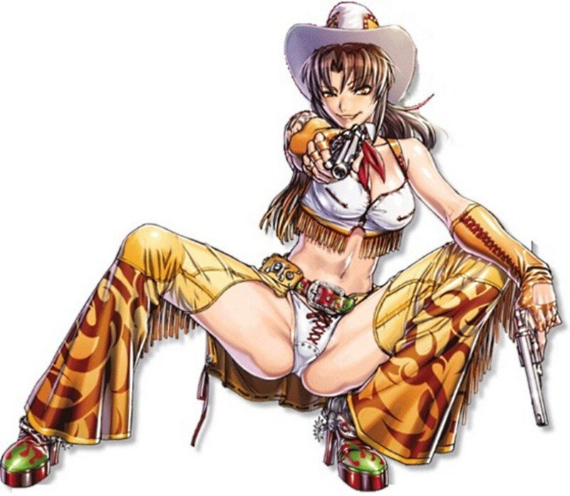 cowgirl with pistols